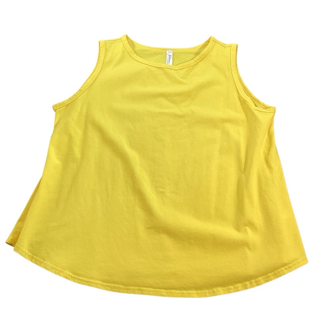 Gilmour of Canada Lemon Yellow Cotton Blend‎ Stretchy Tank Top, Size XL